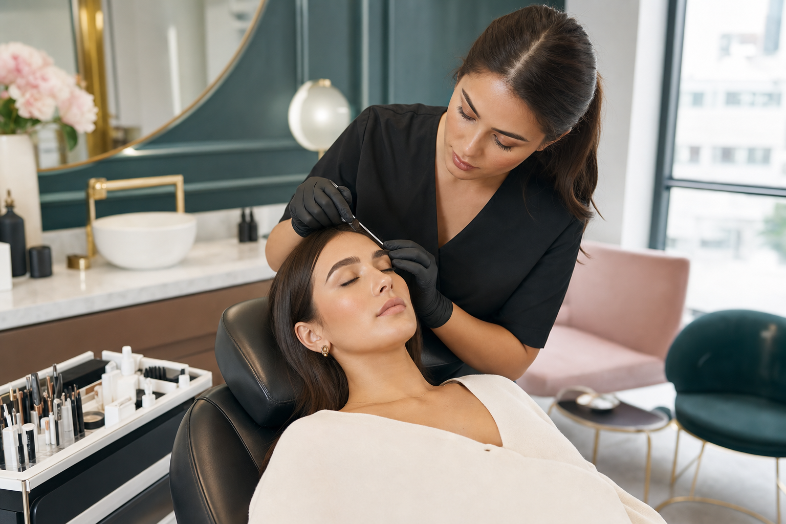 Professional brow and lash appointment